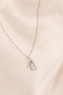 White Finish Zircon Masterpiece Hand Pendant Necklace In Sterling Silver
