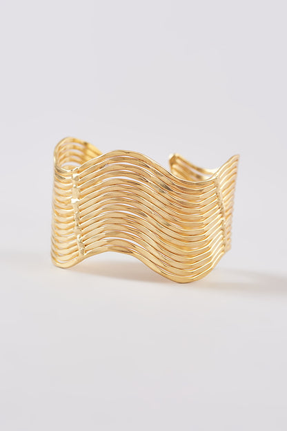 Gold Finish Hammered Bracelet