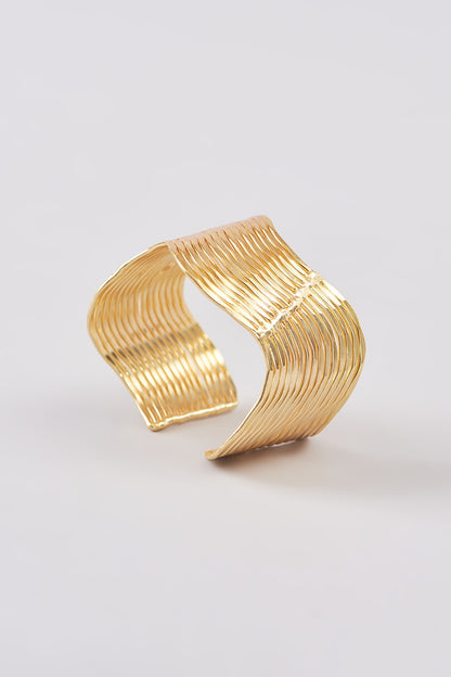 Gold Finish Hammered Bracelet