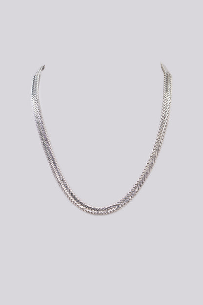 White Finish Snake Chain Necklace
