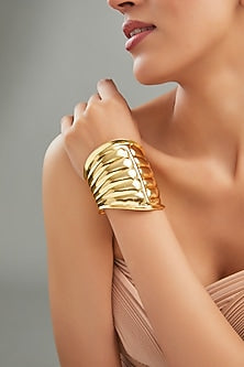 Gold Finish Handmade Cuff Bracelet