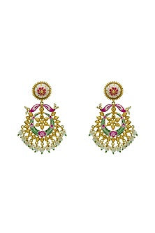 Gold Finish Enameled Handpainted Floral Maang tikka Set