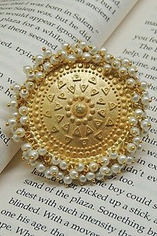 Gold Finish Pearls Handcrafted Ring