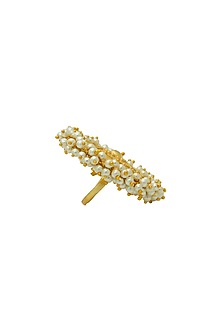 Gold Finish Pearls Handcrafted Ring