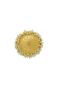 Gold Finish Pearls Handcrafted Ring