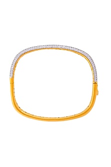 Gold Finish Zirconia Bangle