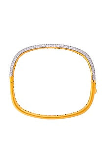 Gold Finish Zirconia Bangle