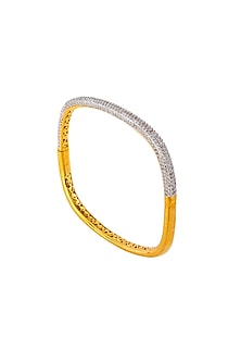 Gold Finish Zirconia Bangle