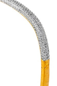 Gold Finish Zirconia Bangle