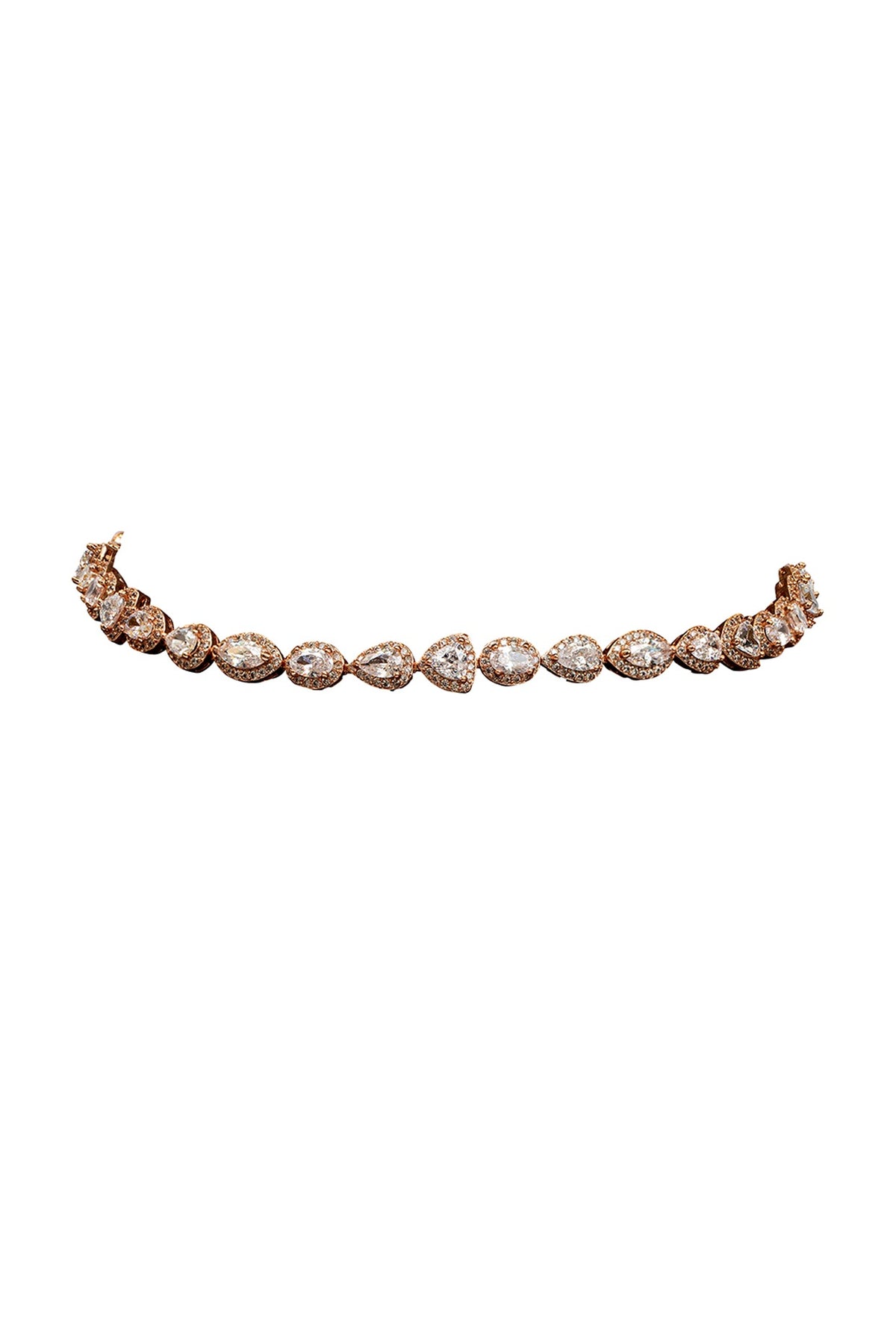 Rose Gold Finish Diamante Choker Necklace Set
