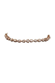 Rose Gold Finish Diamante Choker Necklace Set