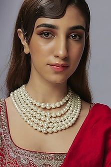 White Pearl Layered Necklace