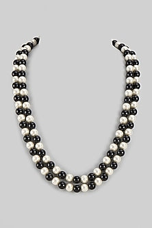 Multi-Colored Black Onyx & Shell Pearl Layered Necklace