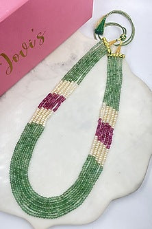 Green & Red Freshwater Pearl Long Necklace