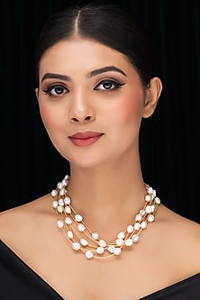 Golden Freshwater Pearl Choker Necklace