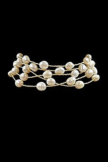Golden Freshwater Pearl Choker Necklace