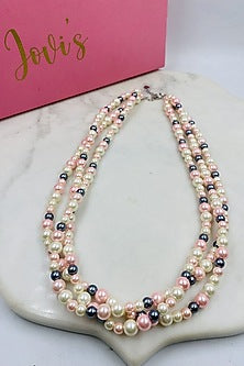 Multi-Colored Shell Pearl Layered Necklace