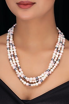 Multi-Colored Shell Pearl Layered Necklace