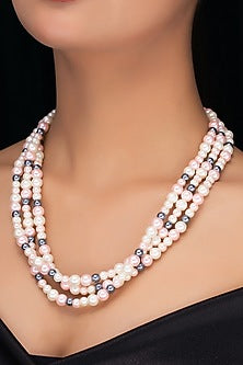 Multi-Colored Shell Pearl Layered Necklace