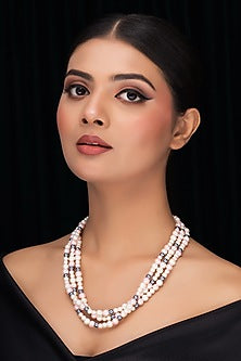 Multi-Colored Shell Pearl Layered Necklace