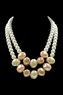 White Shell Pearl Layered Necklace