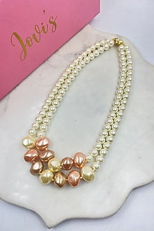 White Shell Pearl Layered Necklace