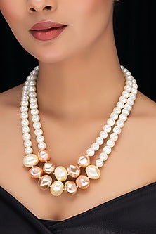 White Shell Pearl Layered Necklace