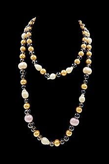 Freshwater Pearl & Smoky Topaz Long Necklace