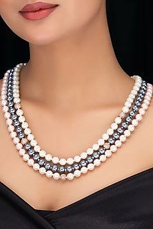 Multi-Colored Shell Pearl Long Necklace