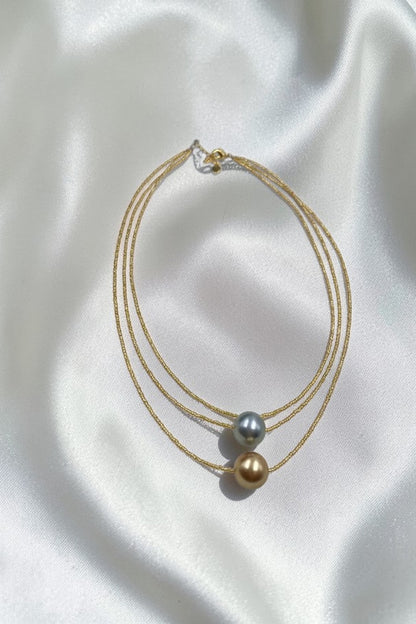 White Shell Pearl Layered Necklace