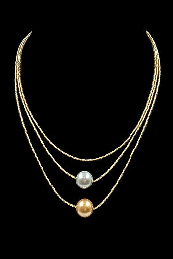 White Shell Pearl Layered Necklace