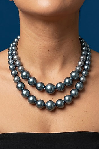 Grey Shell Pearl Layered Necklace