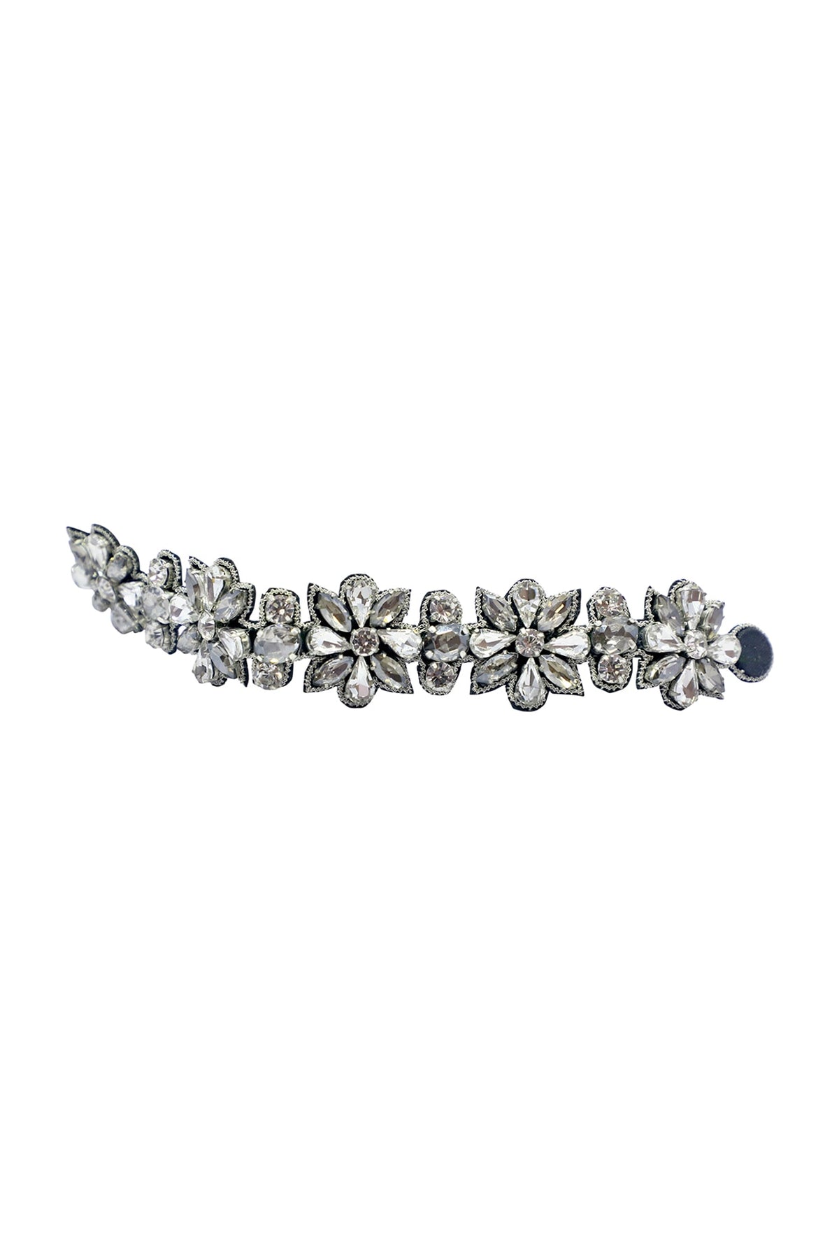 Silver Hand Embroidered Cuff Bracelet