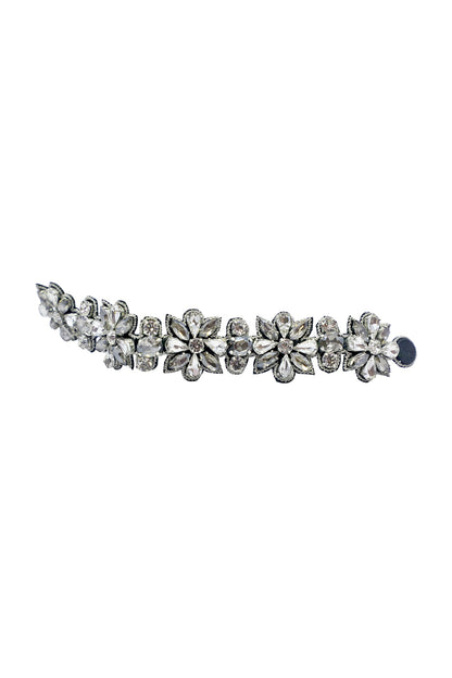 Silver Hand Embroidered Cuff Bracelet