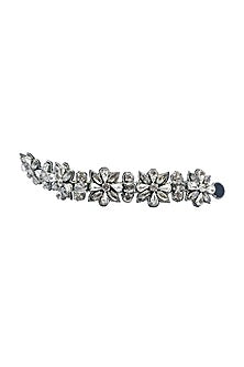 Silver Hand Embroidered Cuff Bracelet