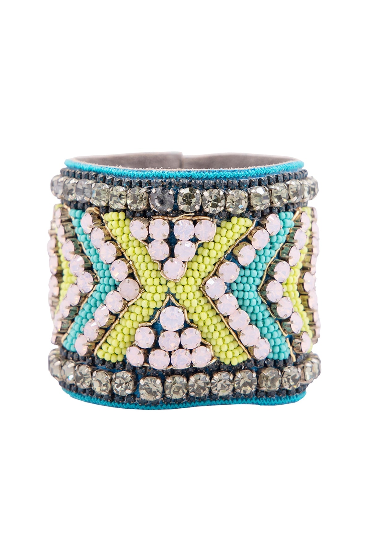 Multi-Colored Hand Embroidered Cuff Bracelet