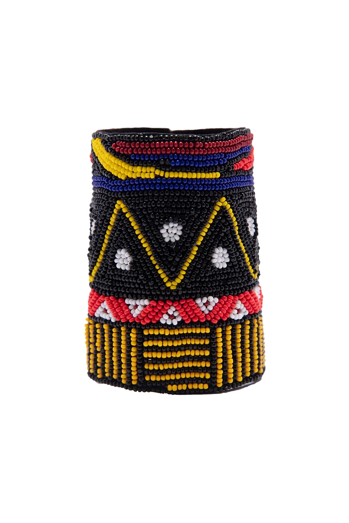 Black Hand Embroidered Cuff Bracelet