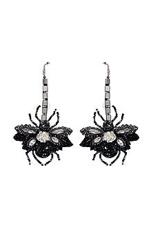 Black Hand Embroidered Earrings