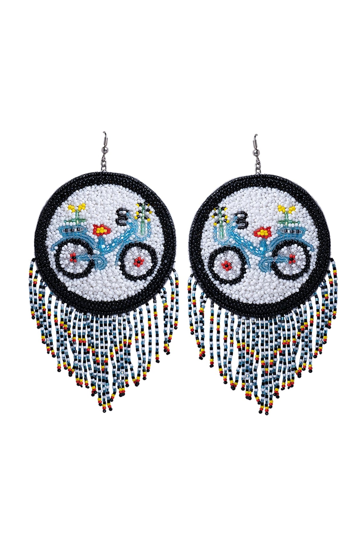 Multi-Colored Hand Embroidered Earrings