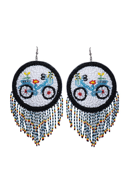 Multi-Colored Hand Embroidered Earrings