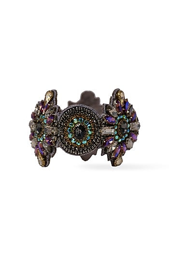 Multi-Colored Hand Embroidered Cuff Bracelet