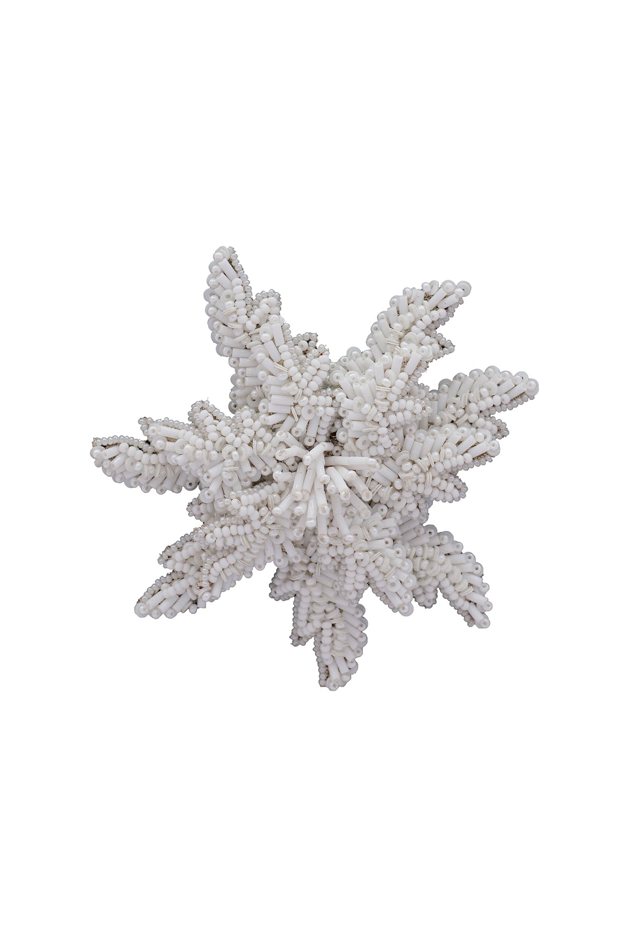 White Suede Hand Embroidered Brooch