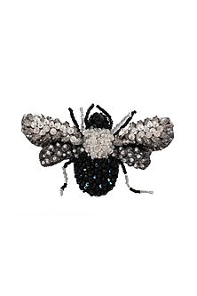 Black Suede Hand Embroidered Brooch