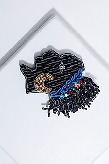 Multi-Colored Suede Hand Embroidered Brooch