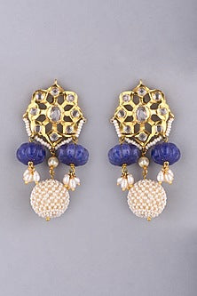 Gold Plated Sapphire Earrings