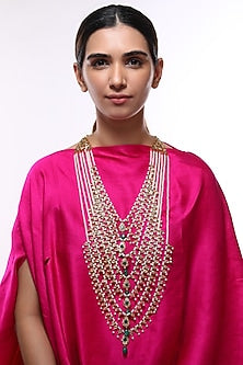 Gold Plated Green Onyx Necklace