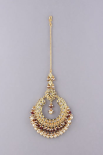 Gold Plated Pearl Maangtikka