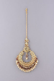 Gold Plated Pearl Maangtikka