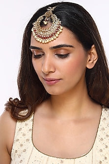 Gold Plated Pearl Maangtikka