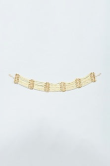 Gold Plated Pearl & Kundan Polki Mathapatti